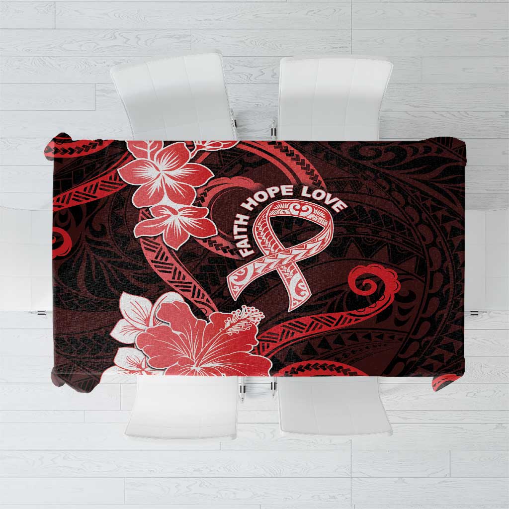Heart Health Awareness Tablecloth Warrior Wears Red Polynesian Style LT05 Red - Polynesian Pride