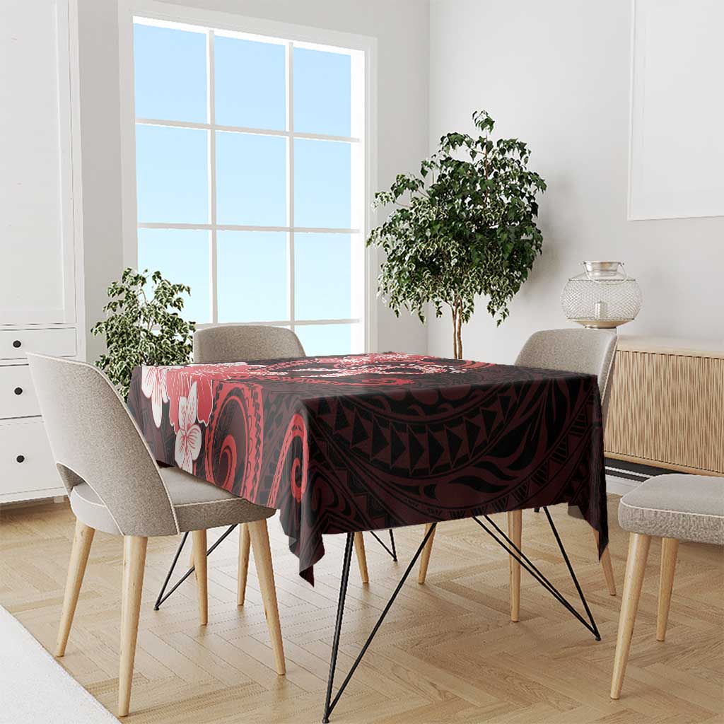 Heart Health Awareness Tablecloth Warrior Wears Red Polynesian Style LT05 - Polynesian Pride