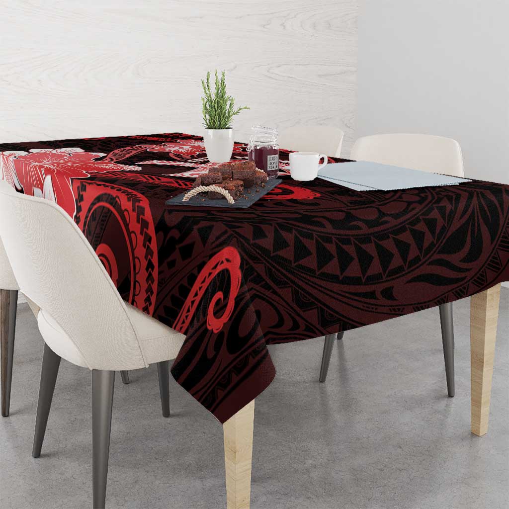 Heart Health Awareness Tablecloth Warrior Wears Red Polynesian Style LT05 - Polynesian Pride