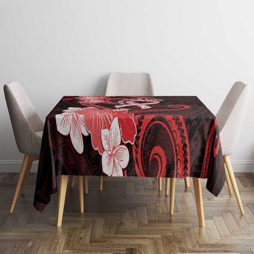 Heart Health Awareness Tablecloth Warrior Wears Red Polynesian Style LT05 - Polynesian Pride