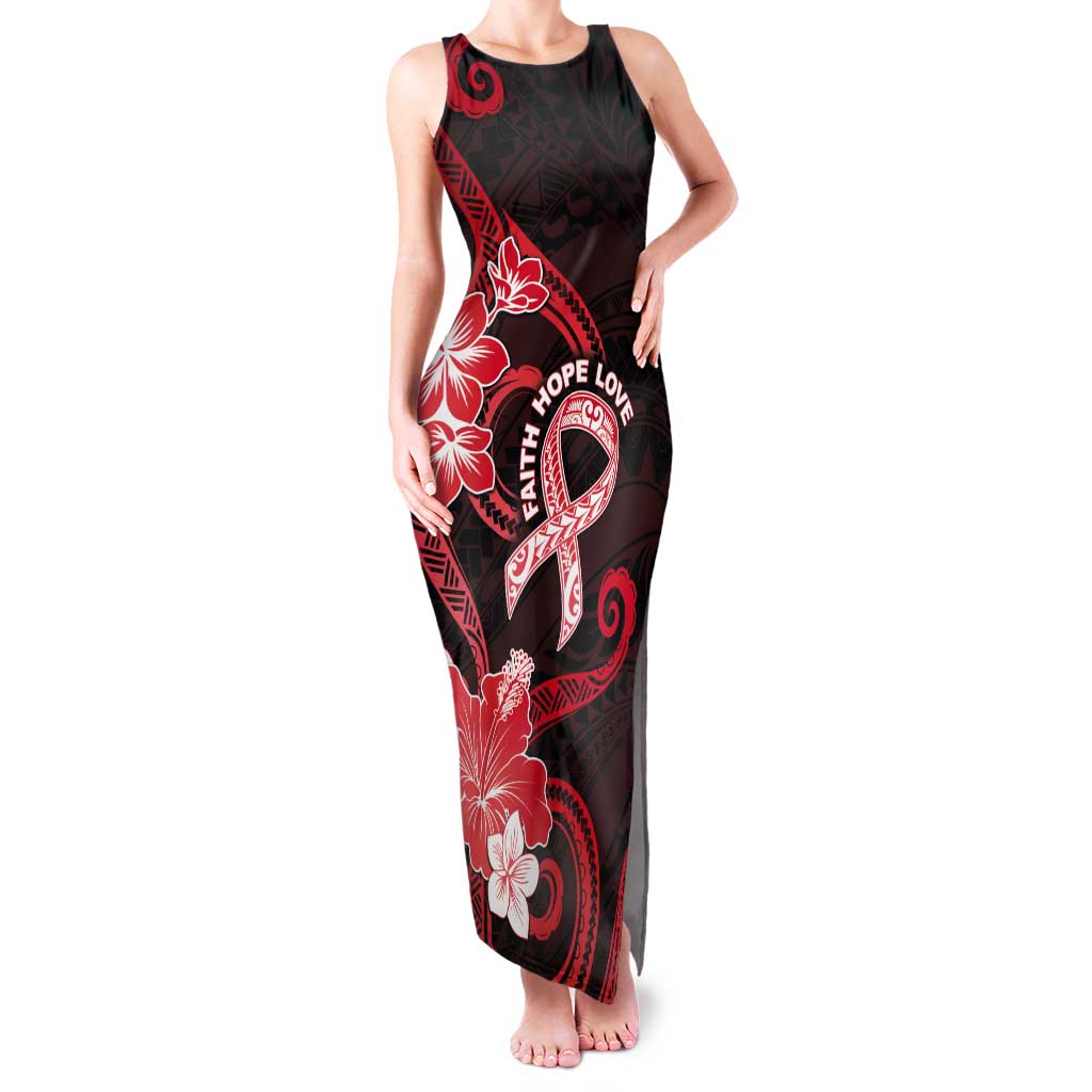 Heart Health Awareness Tank Maxi Dress Warrior Wears Red Polynesian Style LT05 Women Red - Polynesian Pride