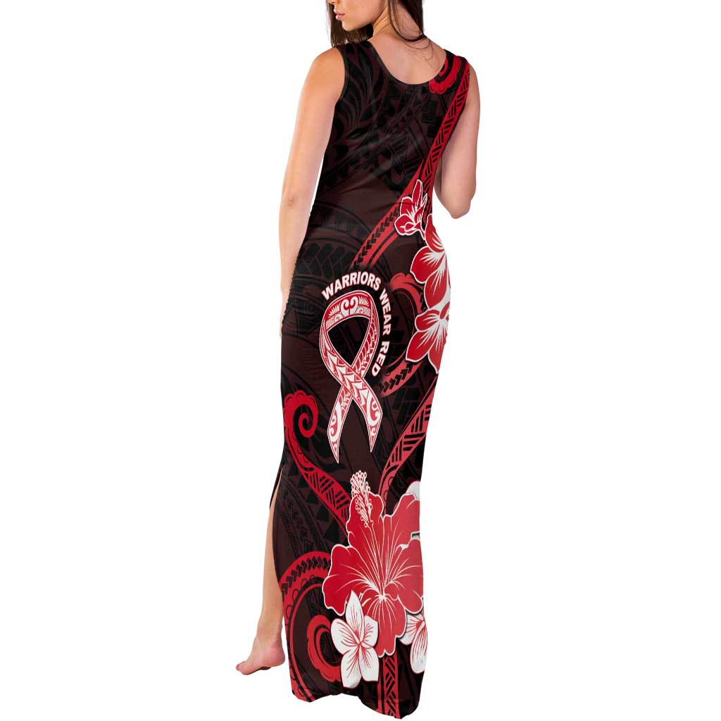 Heart Health Awareness Tank Maxi Dress Warrior Wears Red Polynesian Style LT05 - Polynesian Pride