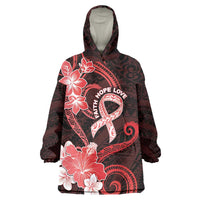 Heart Health Awareness Wearable Blanket Hoodie Warrior Wears Red Polynesian Style LT05 One Size Red - Polynesian Pride