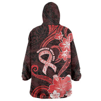 Heart Health Awareness Wearable Blanket Hoodie Warrior Wears Red Polynesian Style LT05 - Polynesian Pride