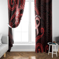 Heart Health Awareness Window Curtain Warrior Wears Red Polynesian Style LT05 - Polynesian Pride