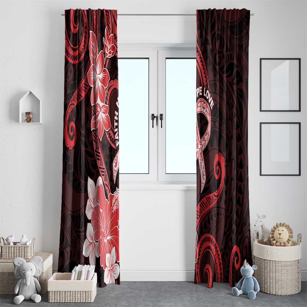 Heart Health Awareness Window Curtain Warrior Wears Red Polynesian Style LT05 - Polynesian Pride