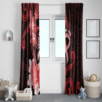 Heart Health Awareness Window Curtain Warrior Wears Red Polynesian Style LT05 - Polynesian Pride