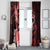 Heart Health Awareness Window Curtain Warrior Wears Red Polynesian Style