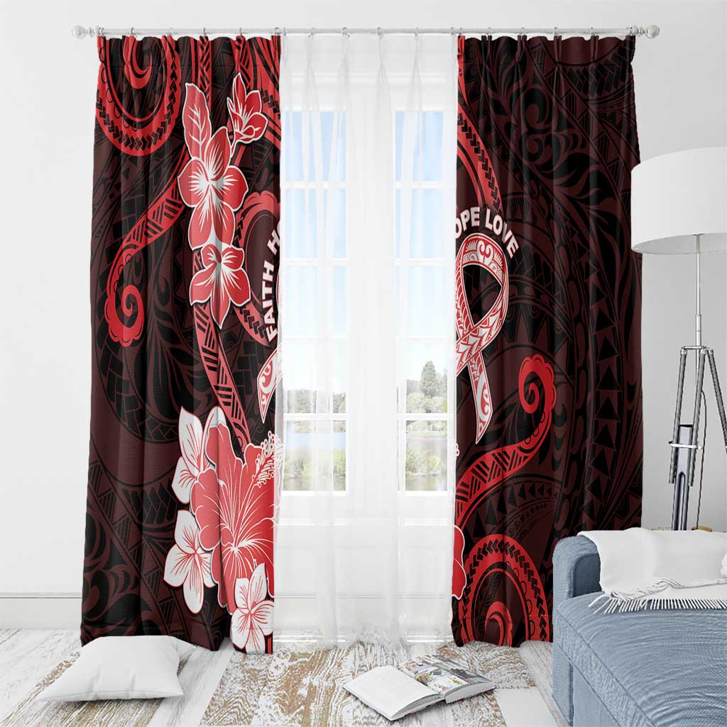 Heart Health Awareness Window Curtain Warrior Wears Red Polynesian Style LT05 - Polynesian Pride