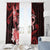 Heart Health Awareness Window Curtain Warrior Wears Red Polynesian Style