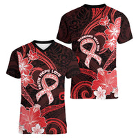 Heart Health Awareness Women V-Neck T-Shirt Warrior Wears Red Polynesian Style LT05 - Polynesian Pride