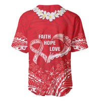 Heart Health Awareness Baseball Jersey Polynesian Red Ribbon