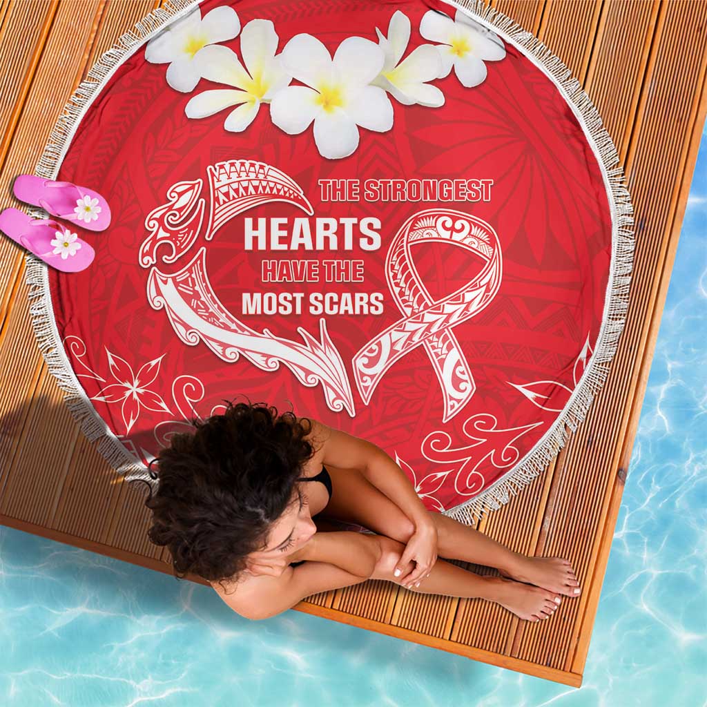 Heart Health Awareness Beach Blanket Polynesian Red Ribbon LT05 - Polynesian Pride