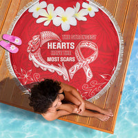 Heart Health Awareness Beach Blanket Polynesian Red Ribbon LT05 - Polynesian Pride