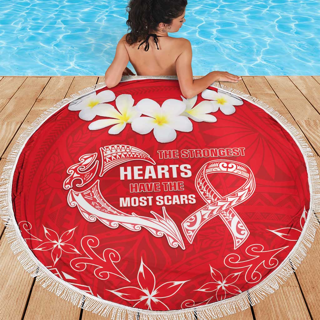 Heart Health Awareness Beach Blanket Polynesian Red Ribbon LT05 - Polynesian Pride