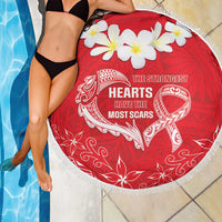 Heart Health Awareness Beach Blanket Polynesian Red Ribbon LT05 - Polynesian Pride