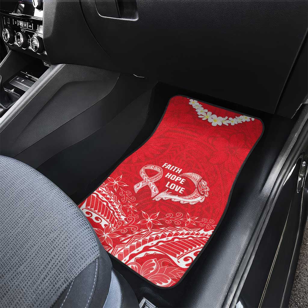 Heart Health Awareness Car Mats Polynesian Red Ribbon LT05 - Polynesian Pride
