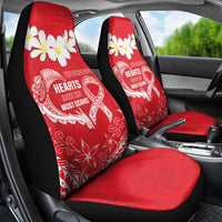 Heart Health Awareness Car Seat Cover Polynesian Red Ribbon