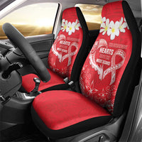 Heart Health Awareness Car Seat Cover Polynesian Red Ribbon