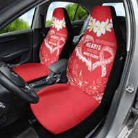 Heart Health Awareness Car Seat Cover Polynesian Red Ribbon