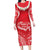 Heart Health Awareness Family Matching Long Sleeve Bodycon Dress and Hawaiian Shirt Polynesian Red Ribbon