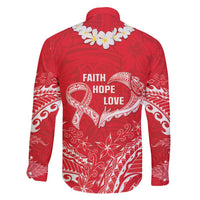 Heart Health Awareness Family Matching Mermaid Dress and Hawaiian Shirt Polynesian Red Ribbon