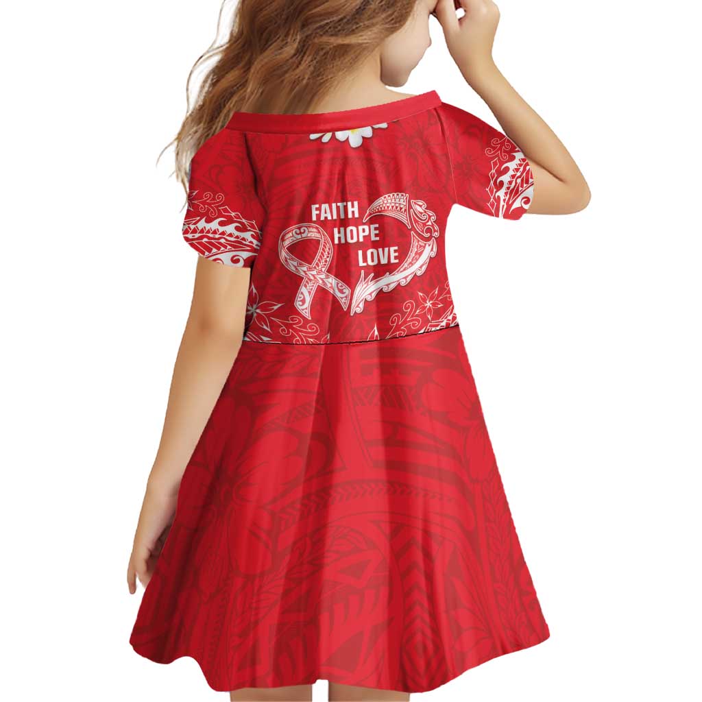 Heart Health Awareness Family Matching Puletasi and Hawaiian Shirt Polynesian Red Ribbon