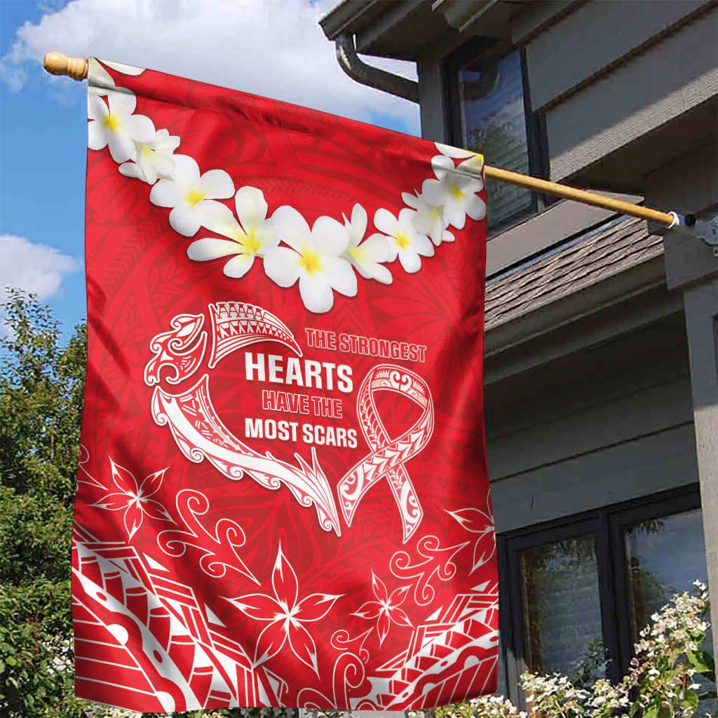 Heart Health Awareness Garden Flag Polynesian Red Ribbon LT05 - Polynesian Pride