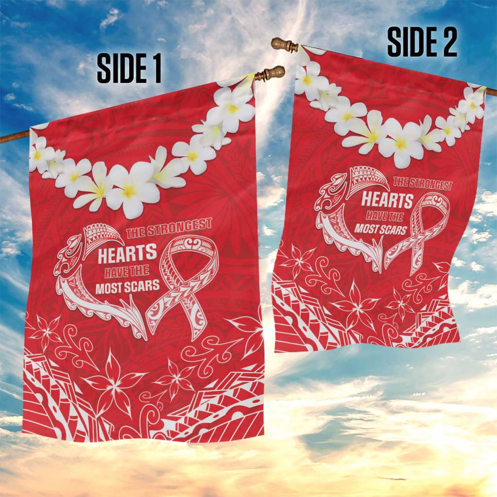 Heart Health Awareness Garden Flag Polynesian Red Ribbon LT05 - Polynesian Pride