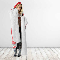 Heart Health Awareness Hooded Blanket Polynesian Red Ribbon
