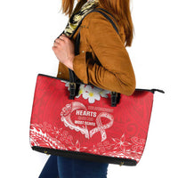 Heart Health Awareness Leather Tote Bag Polynesian Red Ribbon LT05 Red - Polynesian Pride