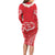 Heart Health Awareness Long Sleeve Bodycon Dress Polynesian Red Ribbon