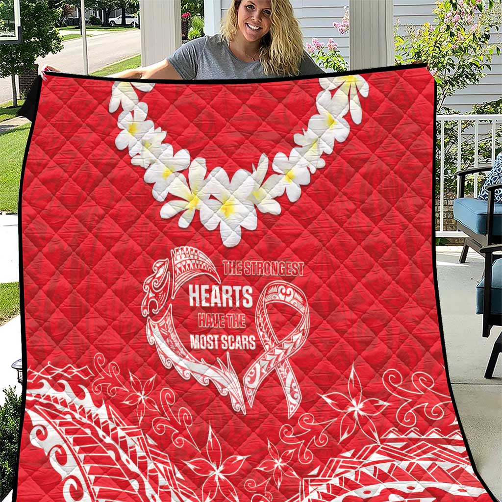 Heart Health Awareness Quilt Polynesian Red Ribbon
