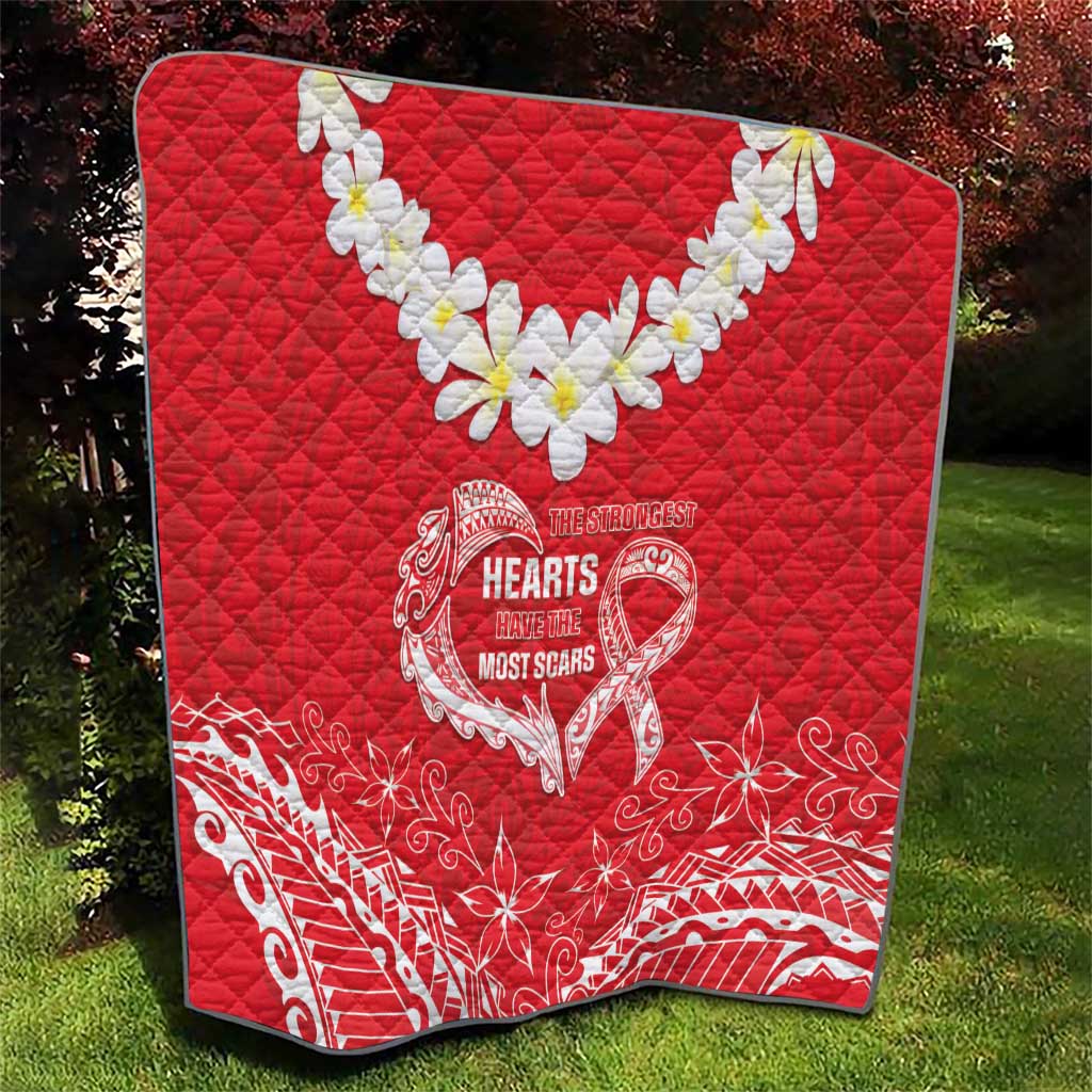 Heart Health Awareness Quilt Polynesian Red Ribbon