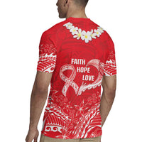 Heart Health Awareness Rugby Jersey Polynesian Red Ribbon