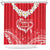 Heart Health Awareness Shower Curtain Polynesian Red Ribbon