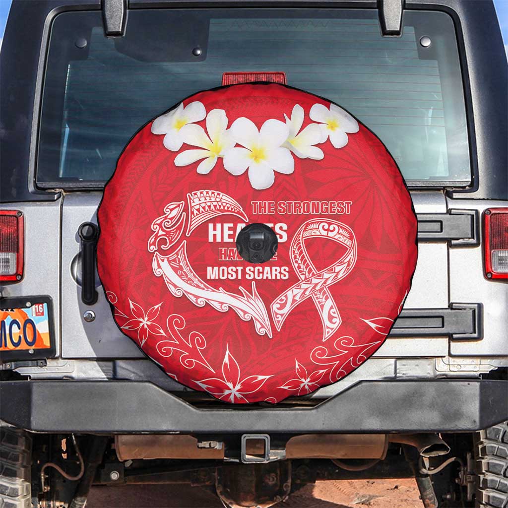 Heart Health Awareness Spare Tire Cover Polynesian Red Ribbon LT05 Red - Polynesian Pride