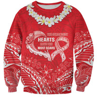 Heart Health Awareness Sweatshirt Polynesian Red Ribbon LT05 Unisex Red - Polynesian Pride