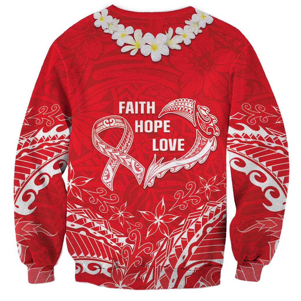 Heart Health Awareness Sweatshirt Polynesian Red Ribbon LT05 - Polynesian Pride