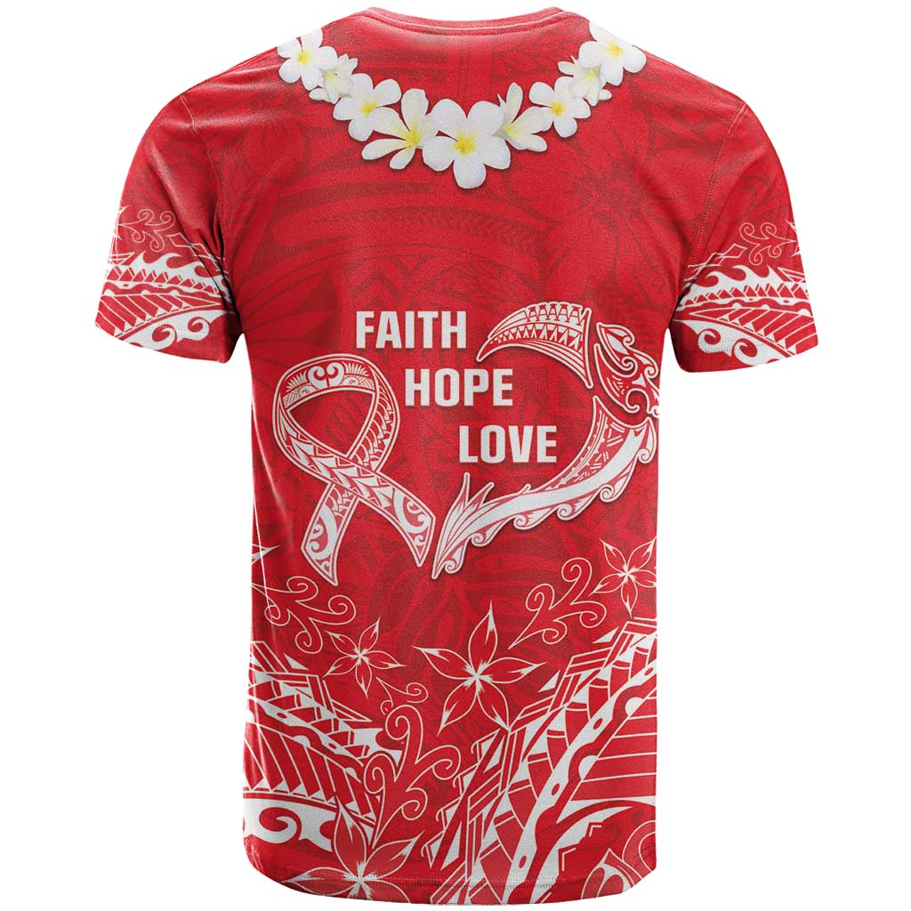 Heart Health Awareness T Shirt Polynesian Red Ribbon