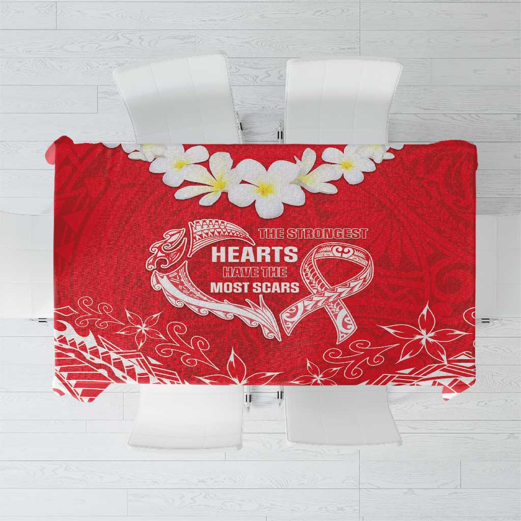 Heart Health Awareness Tablecloth Polynesian Red Ribbon LT05 Red - Polynesian Pride