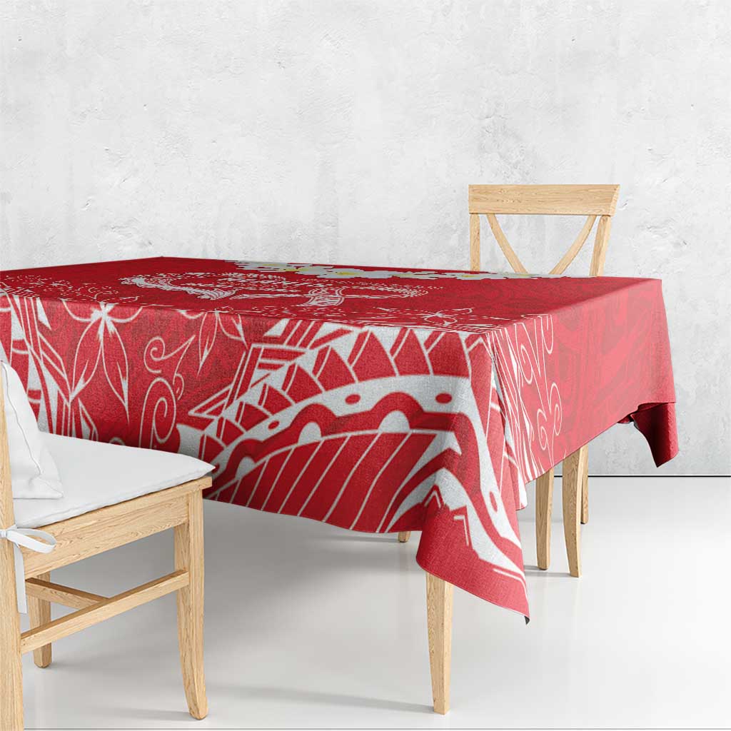 Heart Health Awareness Tablecloth Polynesian Red Ribbon LT05 - Polynesian Pride