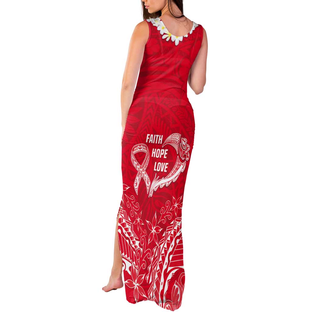 Heart Health Awareness Tank Maxi Dress Polynesian Red Ribbon LT05 - Polynesian Pride