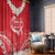 Heart Health Awareness Window Curtain Polynesian Red Ribbon