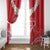 Heart Health Awareness Window Curtain Polynesian Red Ribbon