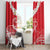 Heart Health Awareness Window Curtain Polynesian Red Ribbon