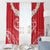 Heart Health Awareness Window Curtain Polynesian Red Ribbon