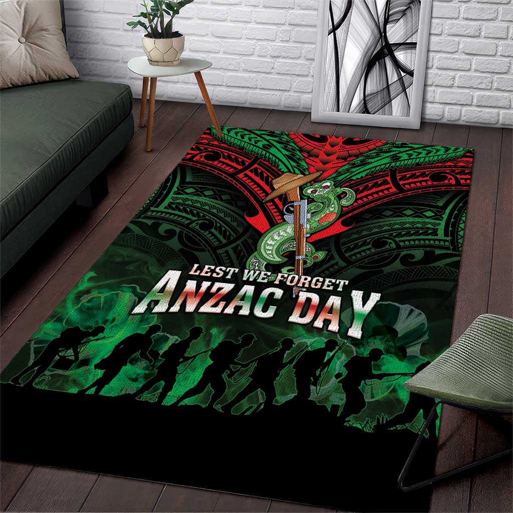 New Zealand ANZAC Day Area Rug Aotearoa Hei Tiki