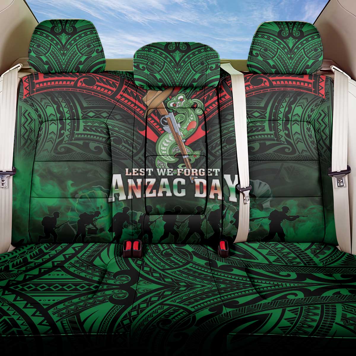 New Zealand ANZAC Day Back Car Seat Cover Aotearoa Hei Tiki