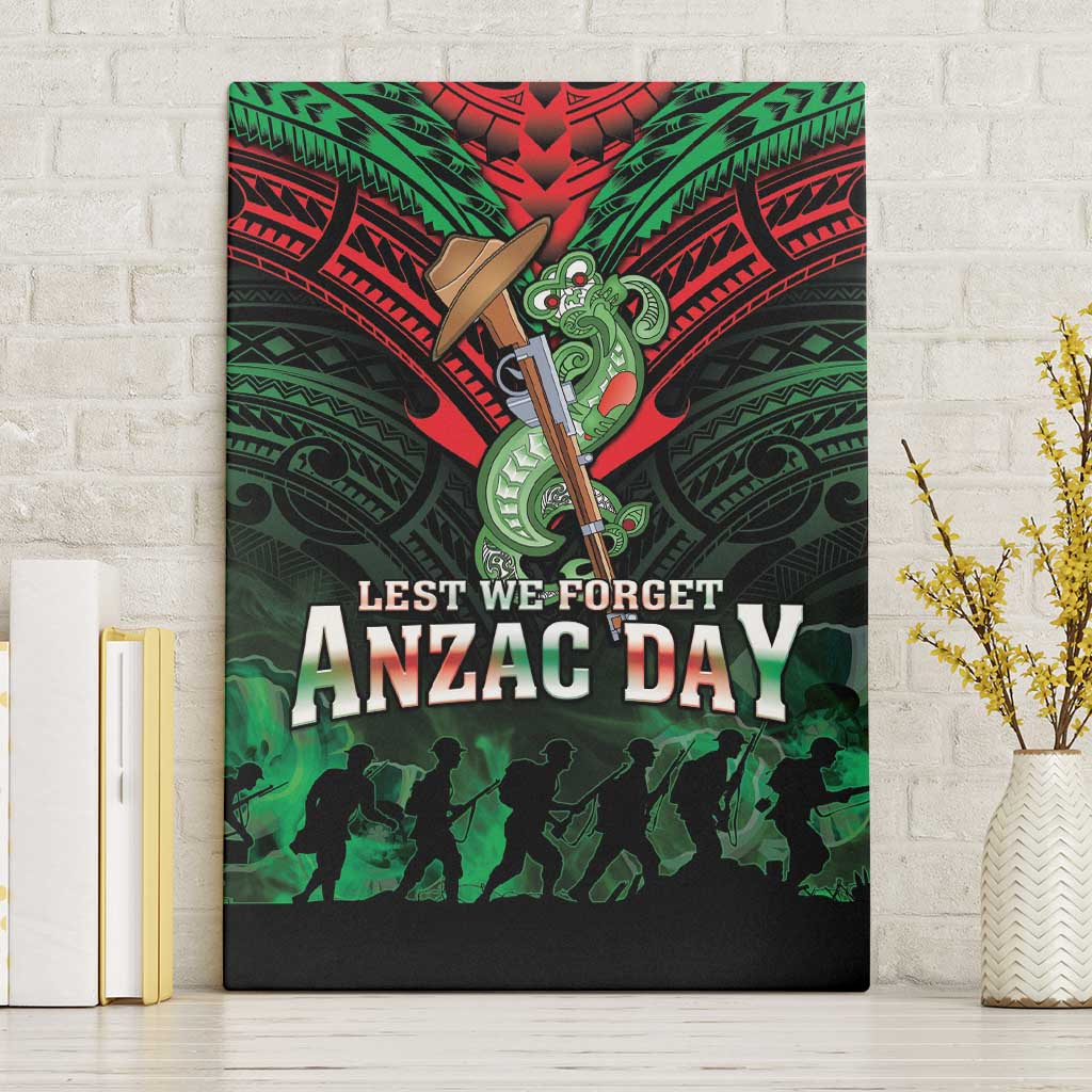 New Zealand ANZAC Day Canvas Wall Art Aotearoa Hei Tiki LT05 Without Frame Green - Polynesian Pride
